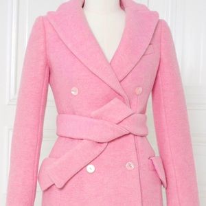 Carven Millennial Pink Double Breasted Coat